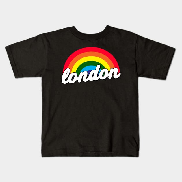 London LGBT Gay Pride Rainbow Flag Kids T-Shirt by McNutt